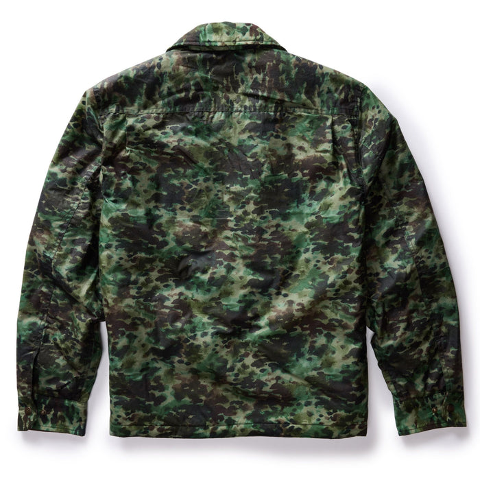 flatlay of The Venture Jacket in Painted Camo Waxed Canvas, shown from the back