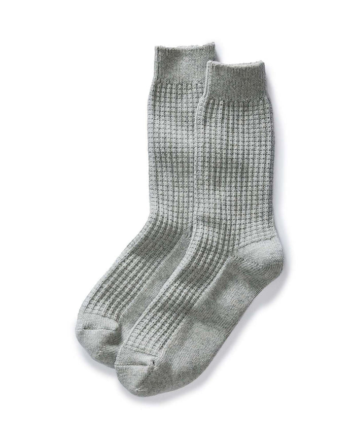 flatlay of The Waffle Sock in Heather Grey