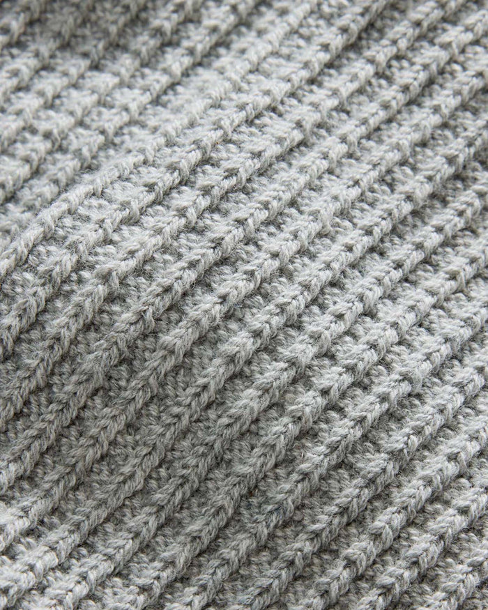 material shot of the texture on The Waffle Sock in Heather Grey
