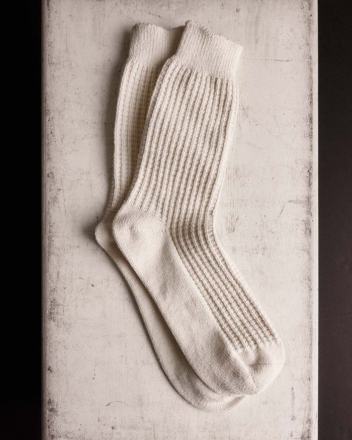 editorial flatlay of The Waffle Sock in Natural