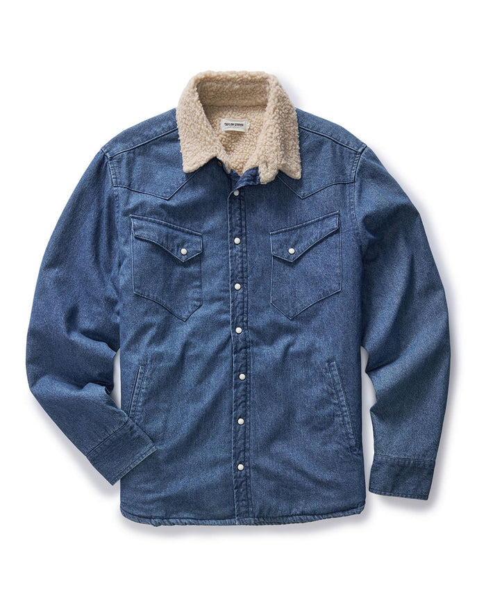 flatlay of The Western Shirt Jacket in Washed Indigo
