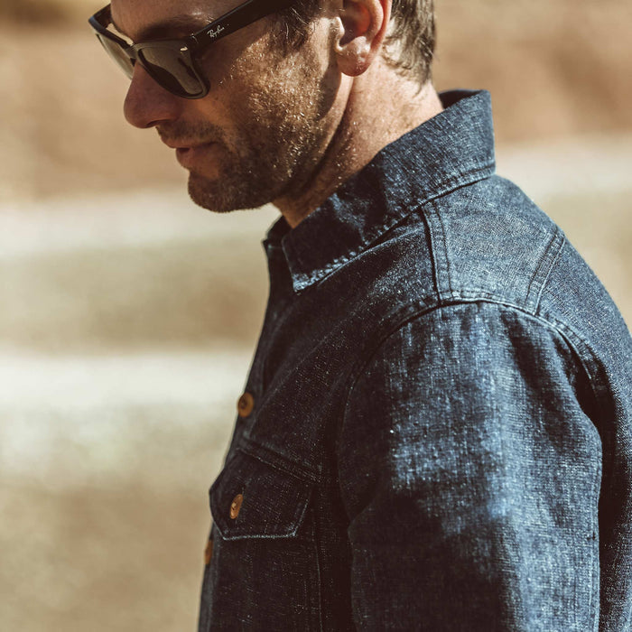 Jonny outside wearing his Westport jacket in Ojai