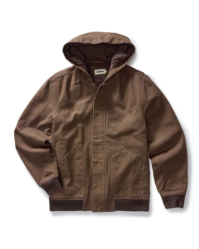 flatlay of The Workhorse Hoodie in Aged Penny Chipped Canvas