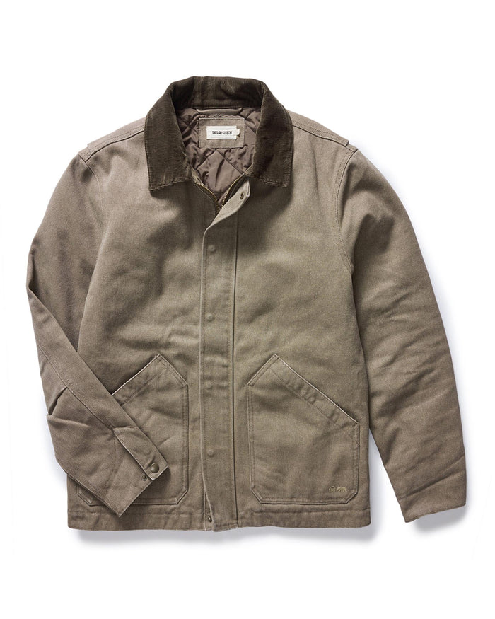 flatlay of The Workhorse Jacket in Stone Chipped Canvas