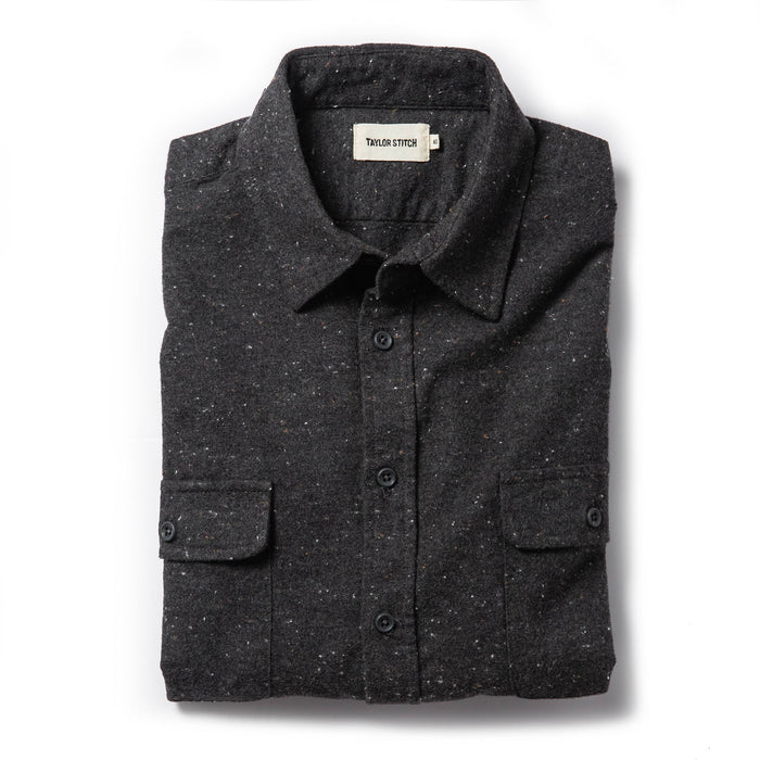 flatlay of The Yosemite Shirt in Charcoal Donegal