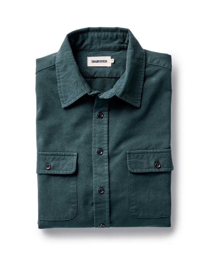 folded flatlay of The Yosemite Shirt in Dark Forest