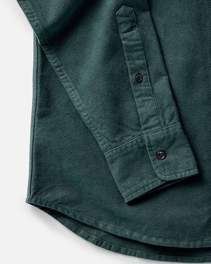 material shot of the cuff on The Yosemite Shirt in Dark Forest