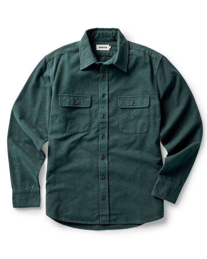 flatlay of The Yosemite Shirt in Dark Forest