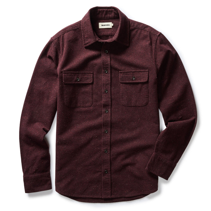 flatlay of The Yosemite Shirt in Nutmeg Donegal