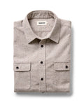 folded flatlay of The Yosemite Shirt in Oat Donegal