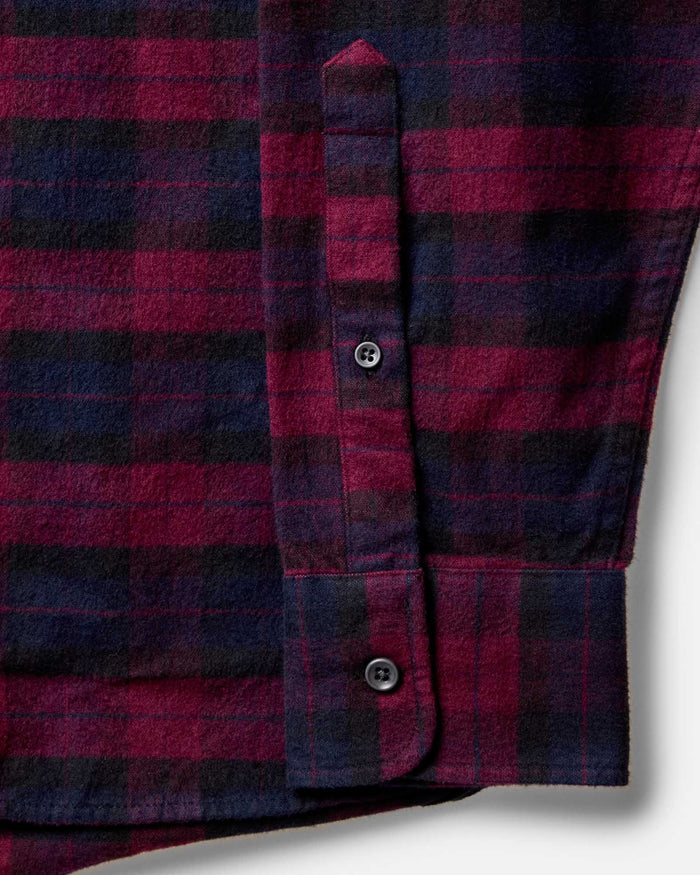 material shot of the cuff on The Yosemite Shirt in Port Plaid