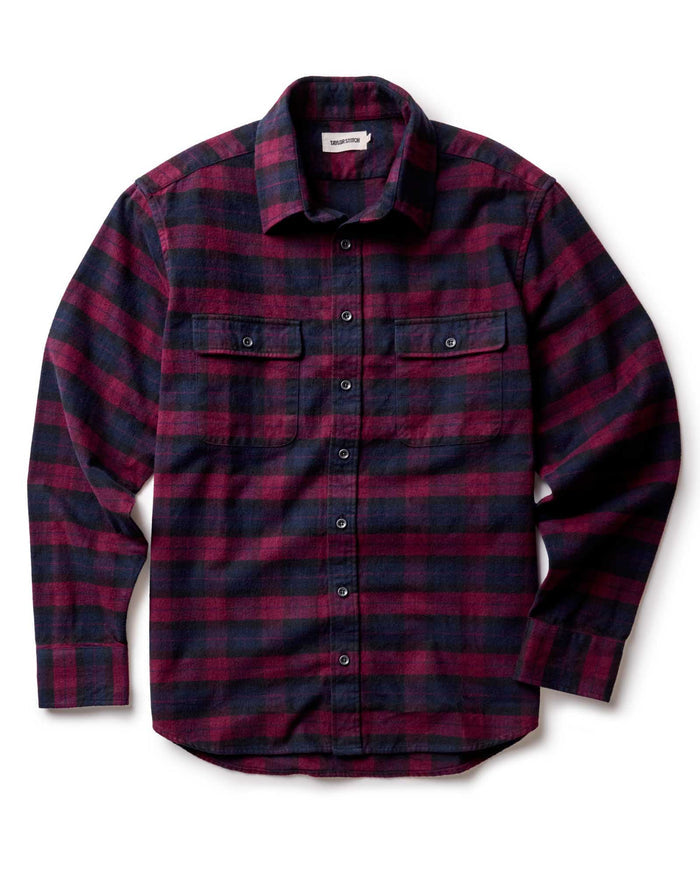flatlay of The Yosemite Shirt in Port Plaid