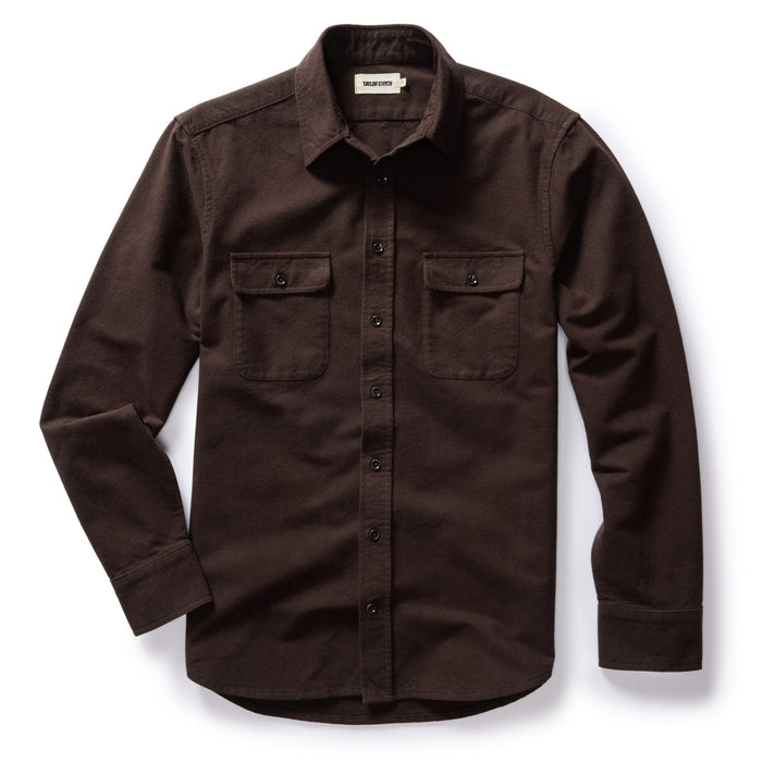 flatlay of The Yosemite Shirt in Soil, shown in full