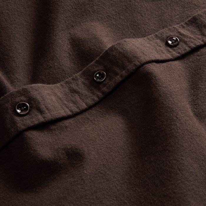 material shot of the buttons on The Yosemite Shirt in Soil