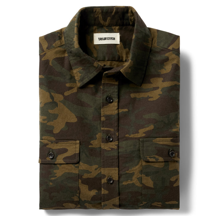 flatlay of The Yosemite Shirt in Trail Camo folded