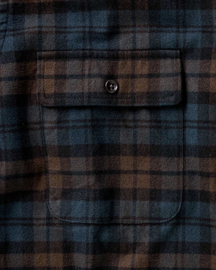 material shot of the pocket on The Yosemite Shirt in Wetlands Plaid