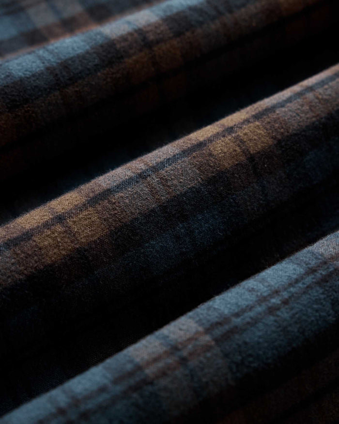 material shot of the fabric on The Yosemite Shirt in Wetlands Plaid