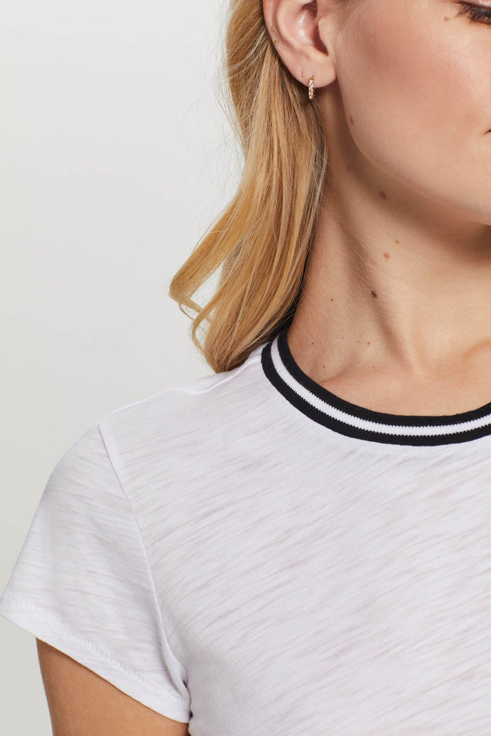Tipped Ringer Tee - Goldie LeWinter #color_white