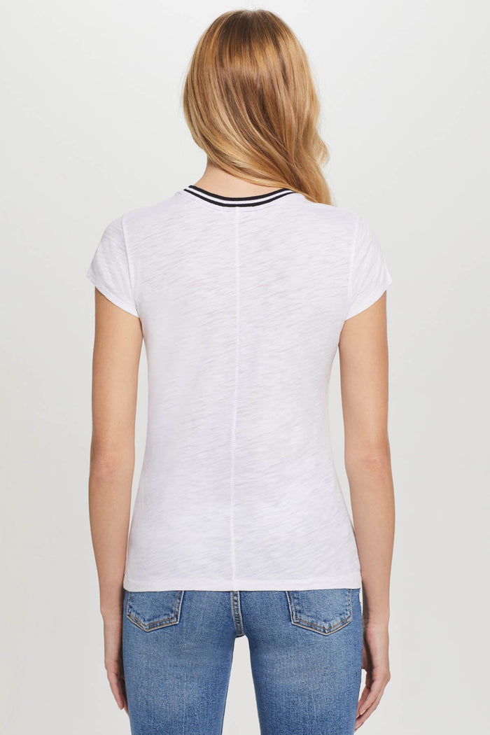 Tipped Ringer Tee - Goldie LeWinter #color_white