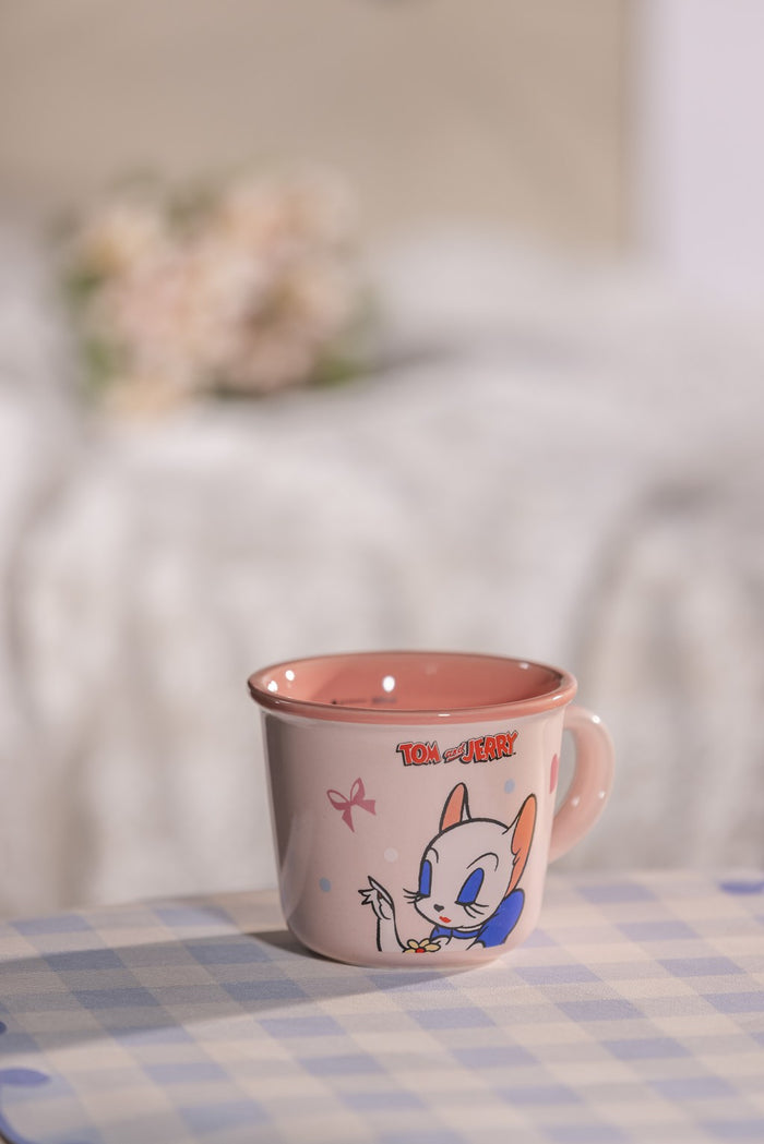Tom & Jerry Cute Cartoon Couple Ceramic Mug Pink