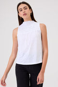 Tori Smocked Shell - Goldie LeWinter #color_white