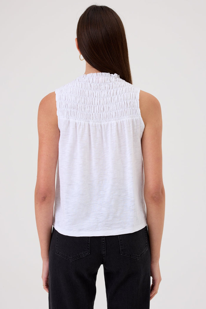Tori Smocked Shell - Goldie LeWinter #color_white