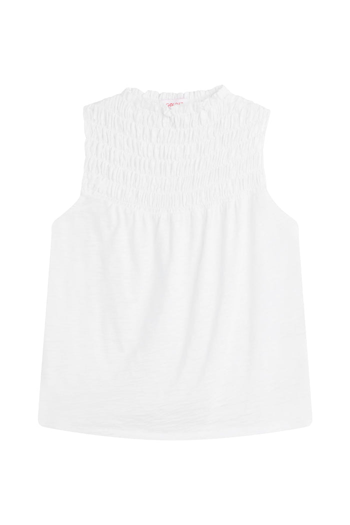 Tori Smocked Shell - Goldie LeWinter #color_white