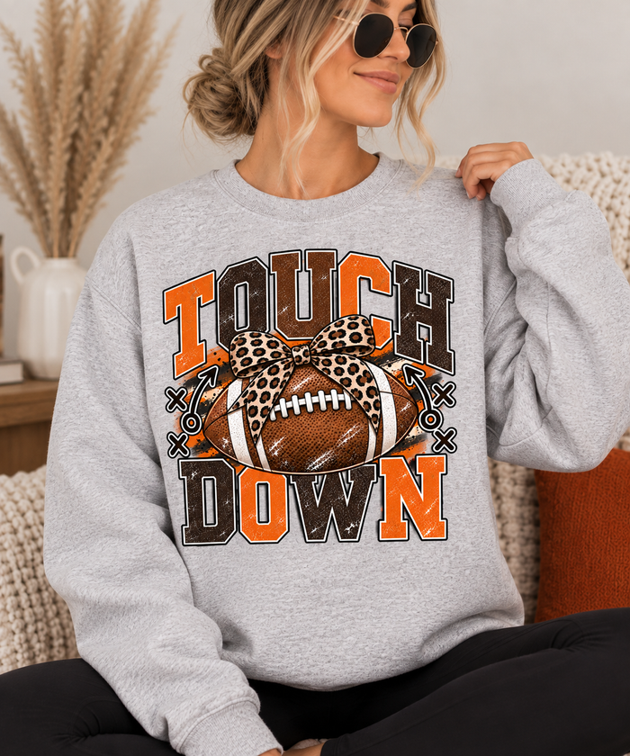 Touchdown Football Crewneck Leopard