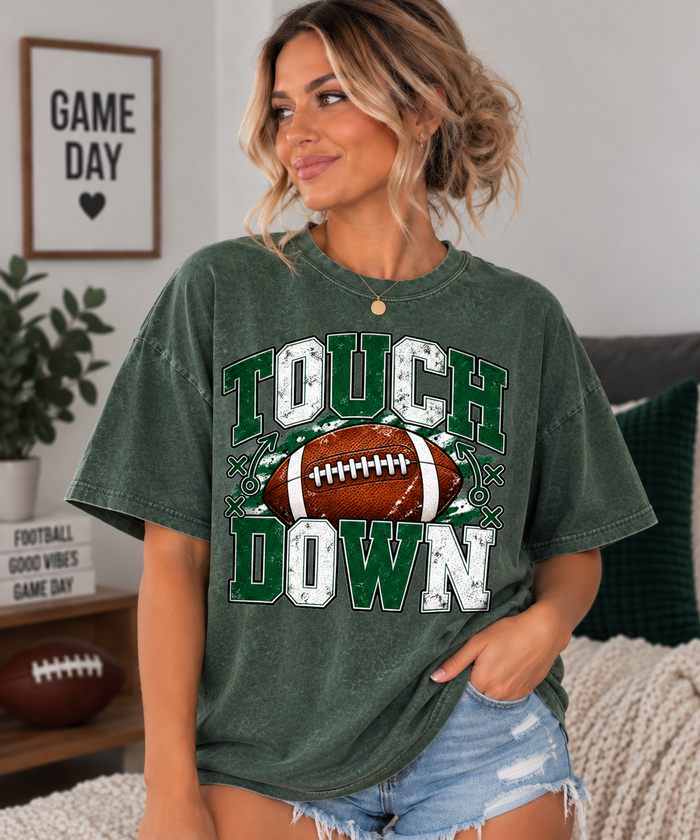 Touchdown Football T-Shirt - Green/White