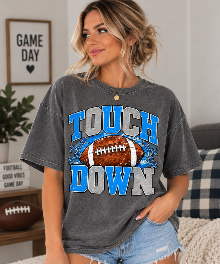 Touchdown Football Tee - Blue/Gray