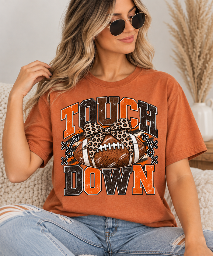 Touchdown Football Tee Leopard