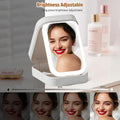 1. Travel Jewelry Case and Makeup Bag with LED Mirror