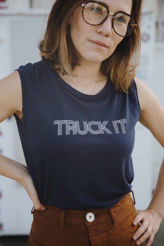 Blue Truck It Muscle Tee for Women by The Bee and The Fox