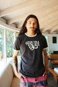 Man wearing Truth ringer tee shirt by The Bee & The Fox
