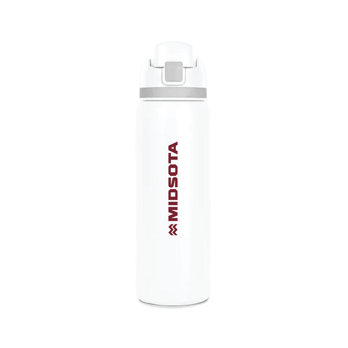 Two-Toned 27oz. Stainless Steel Pop Straw Bottle