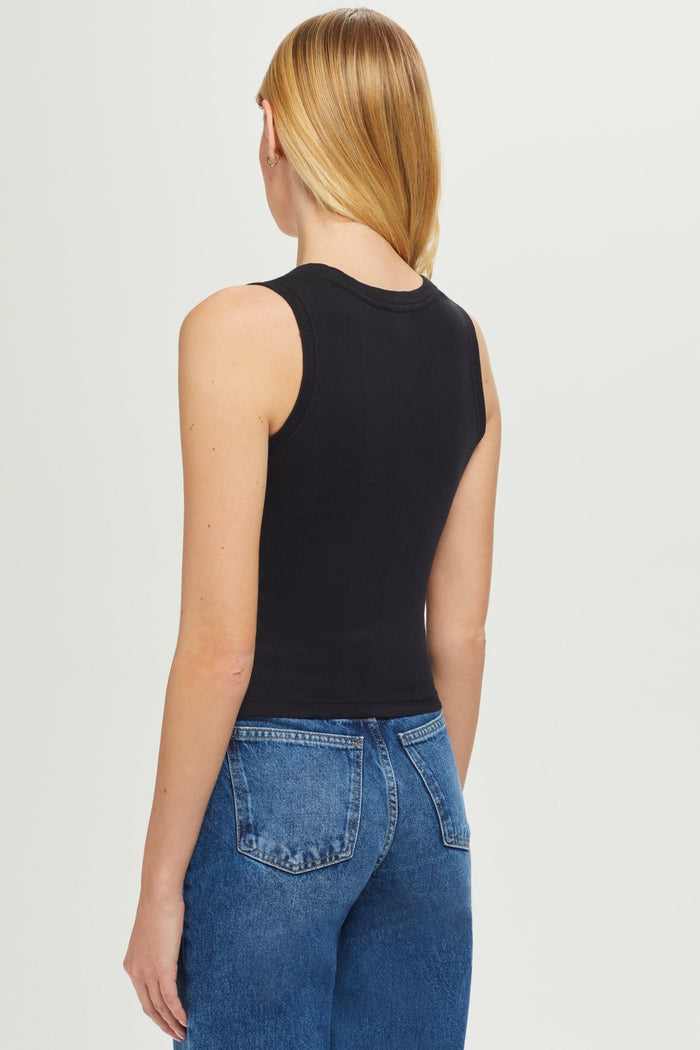 Variegated Rib Crop Tank - Goldie LeWinter #color_black
