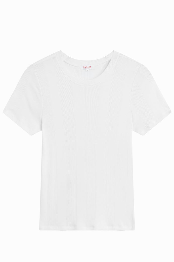 Variegated Rib Tee - Goldie LeWinter #color_white