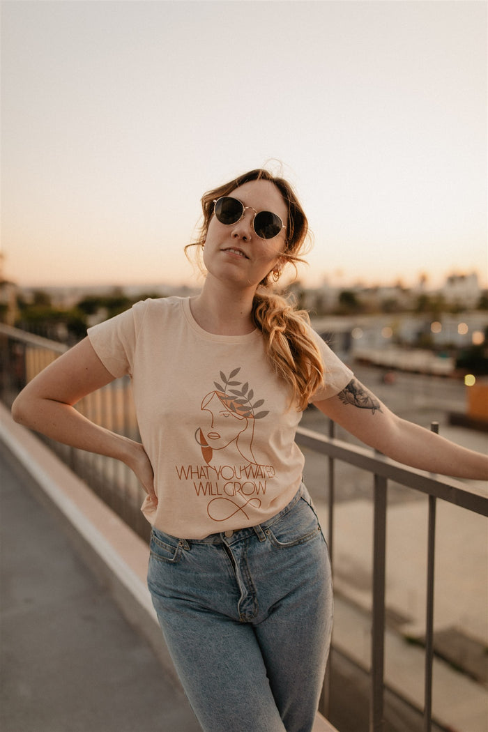 What You Water Will Grow Scoop Neck Shirt for Women by The Bee and The Fox