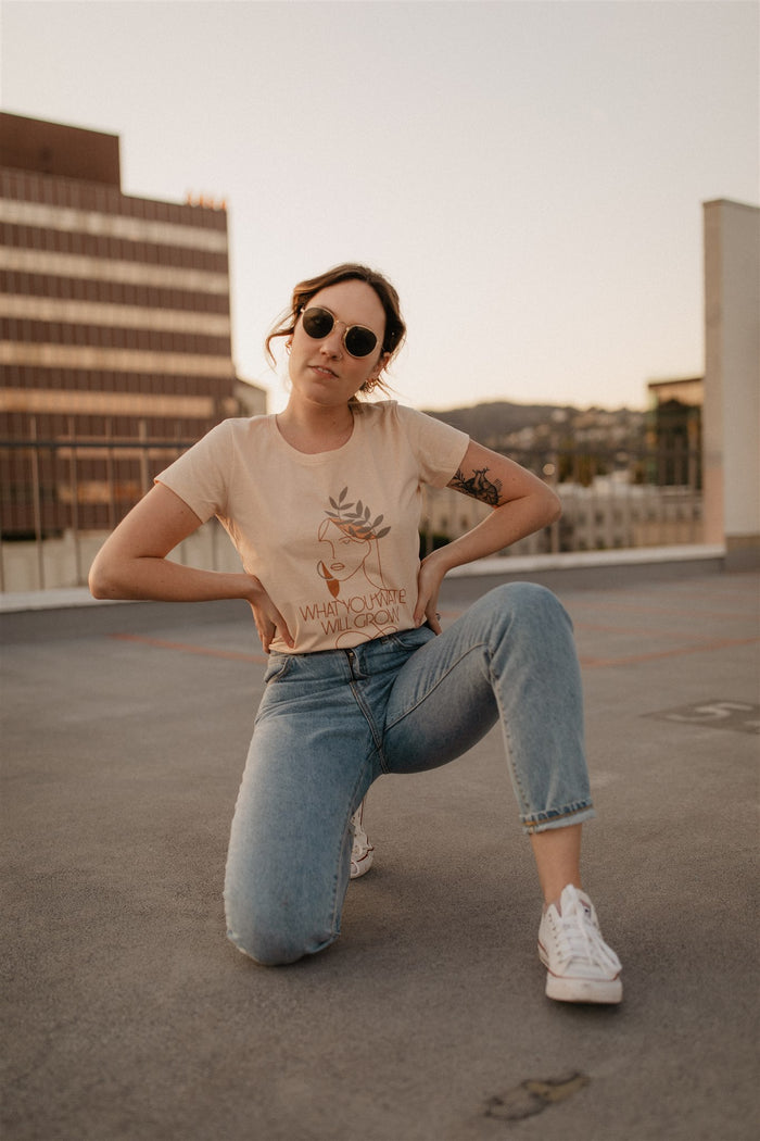 What You Water Will Grow Scoop Neck Shirt for Women by The Bee and The Fox