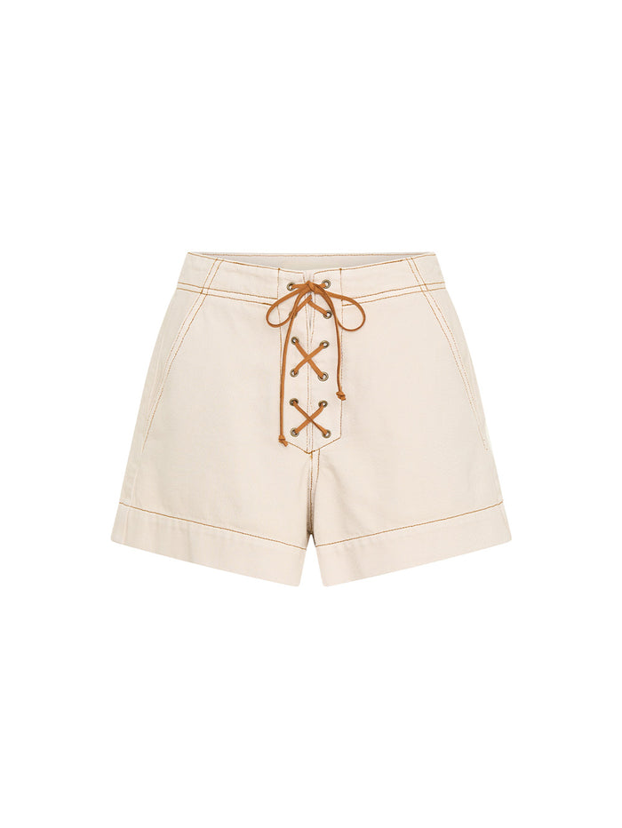 Willow Denim Short Cream Ghost