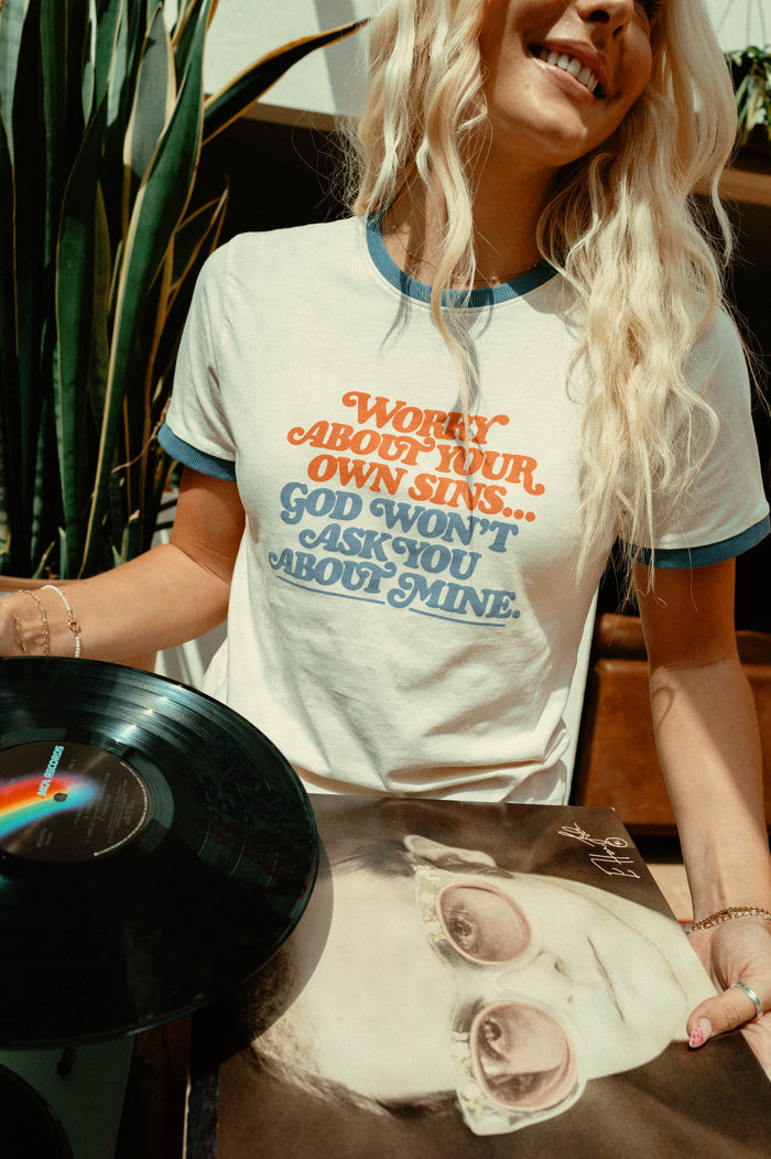 Worry About Your Own Sins | Unisex Ringer