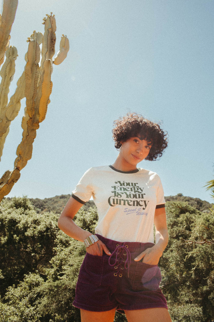 Your Energy is Your Currency | Fitted Ringer Tee