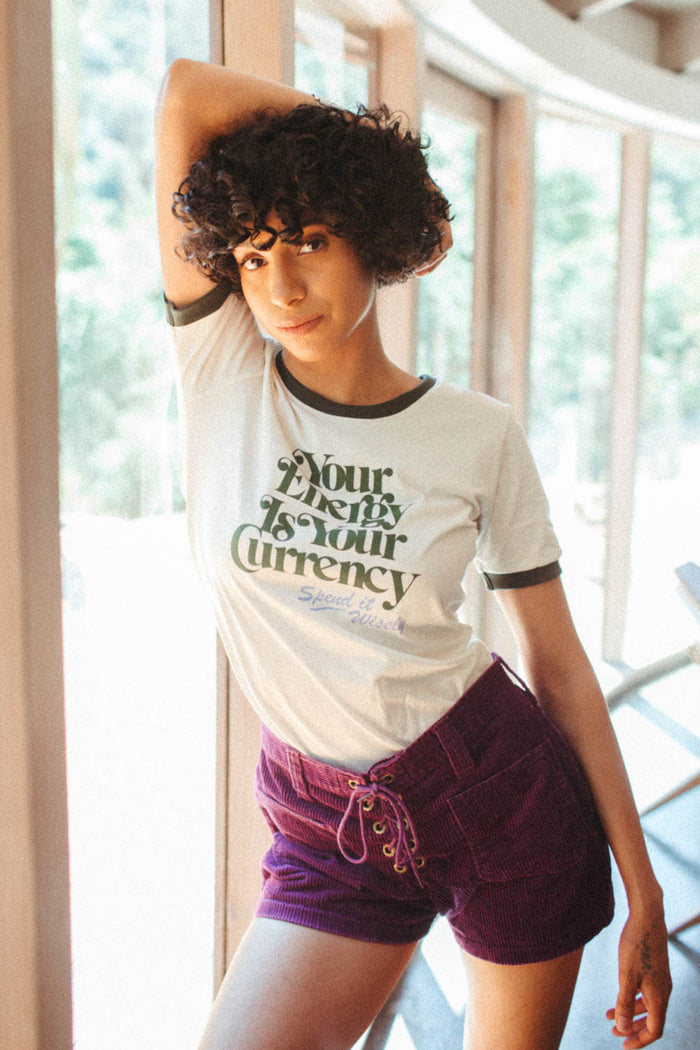 Your Energy is Your Currency | Fitted Ringer Tee