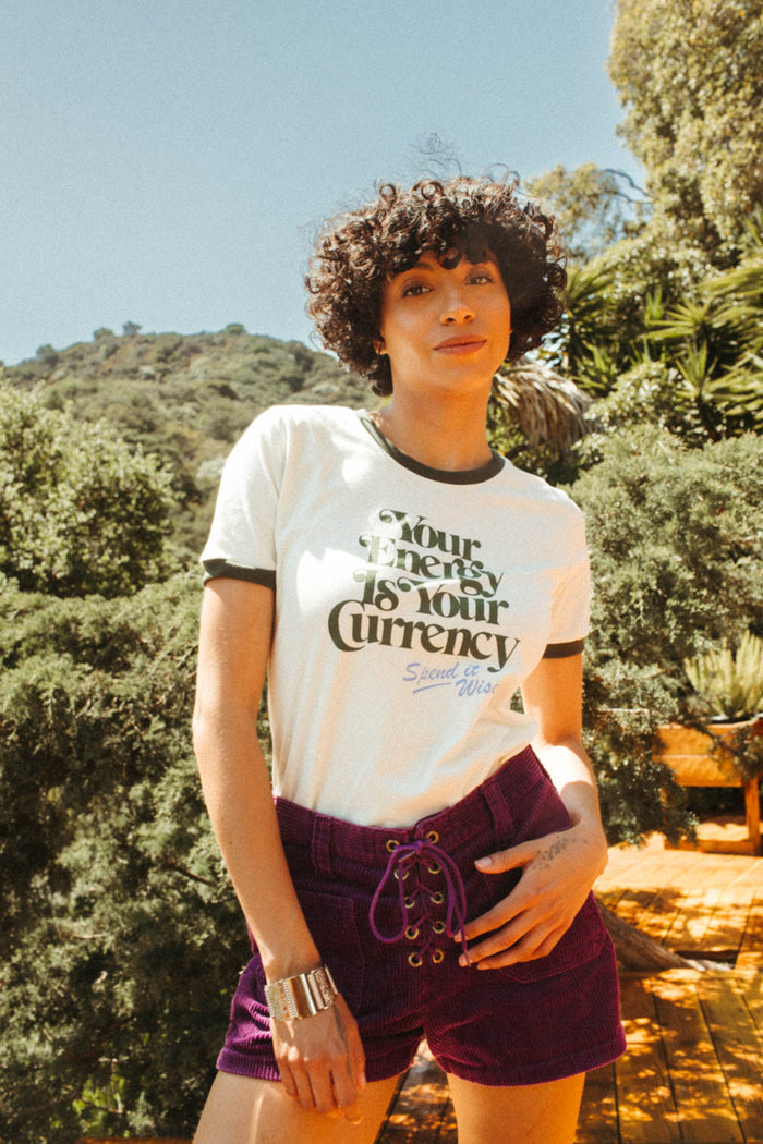 Your Energy is Your Currency | Fitted Ringer Tee